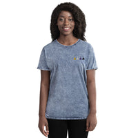 Embroidered enby denim t-shirt